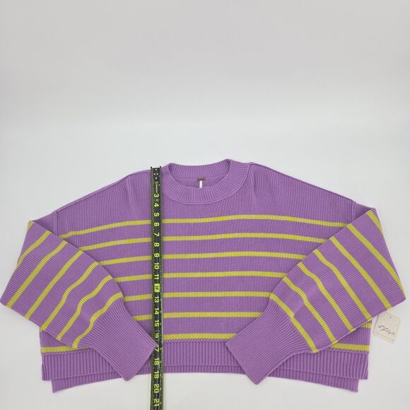 Free People Easy Street Sweater Womens Size Large Stripes Slouchy Fall Winter - Picture 5 of 8